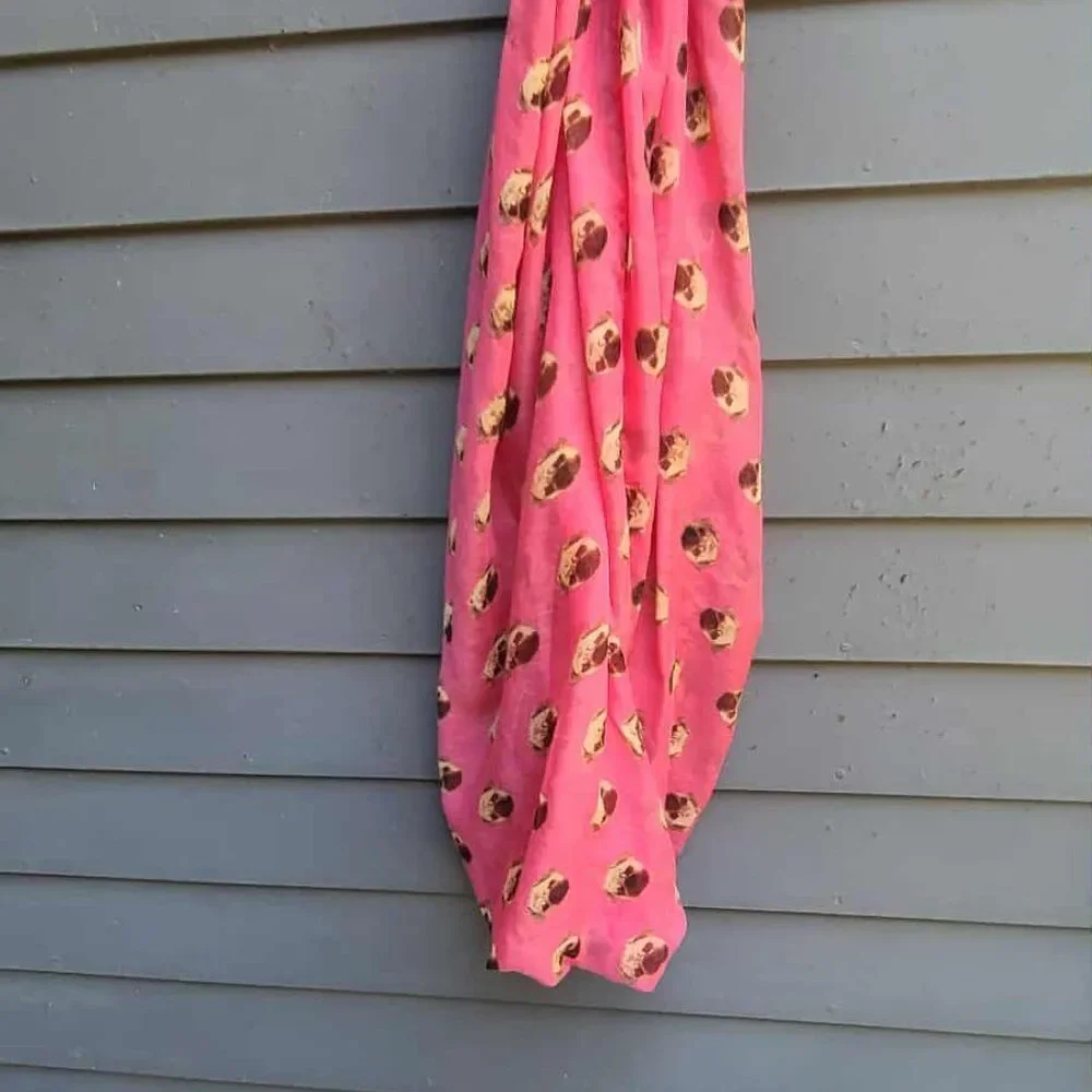 Pink Brown Infinity Scarf 100% Polyester